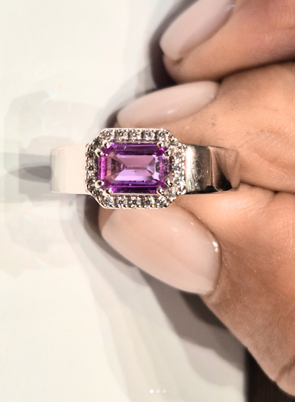 Joaillier à Nice : sublime bague sertie d’un saphir rose